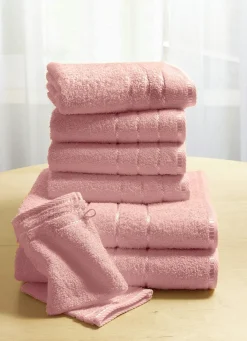 Hot BADER Weiche Walkfrottier-Handtücher aus dichtem Schlingenflor ROSA