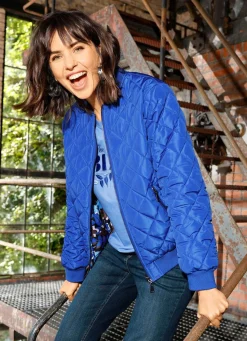 BADER Wendeblouson mit Rippenstrickbündchen ROYALBLAU-BRAUN