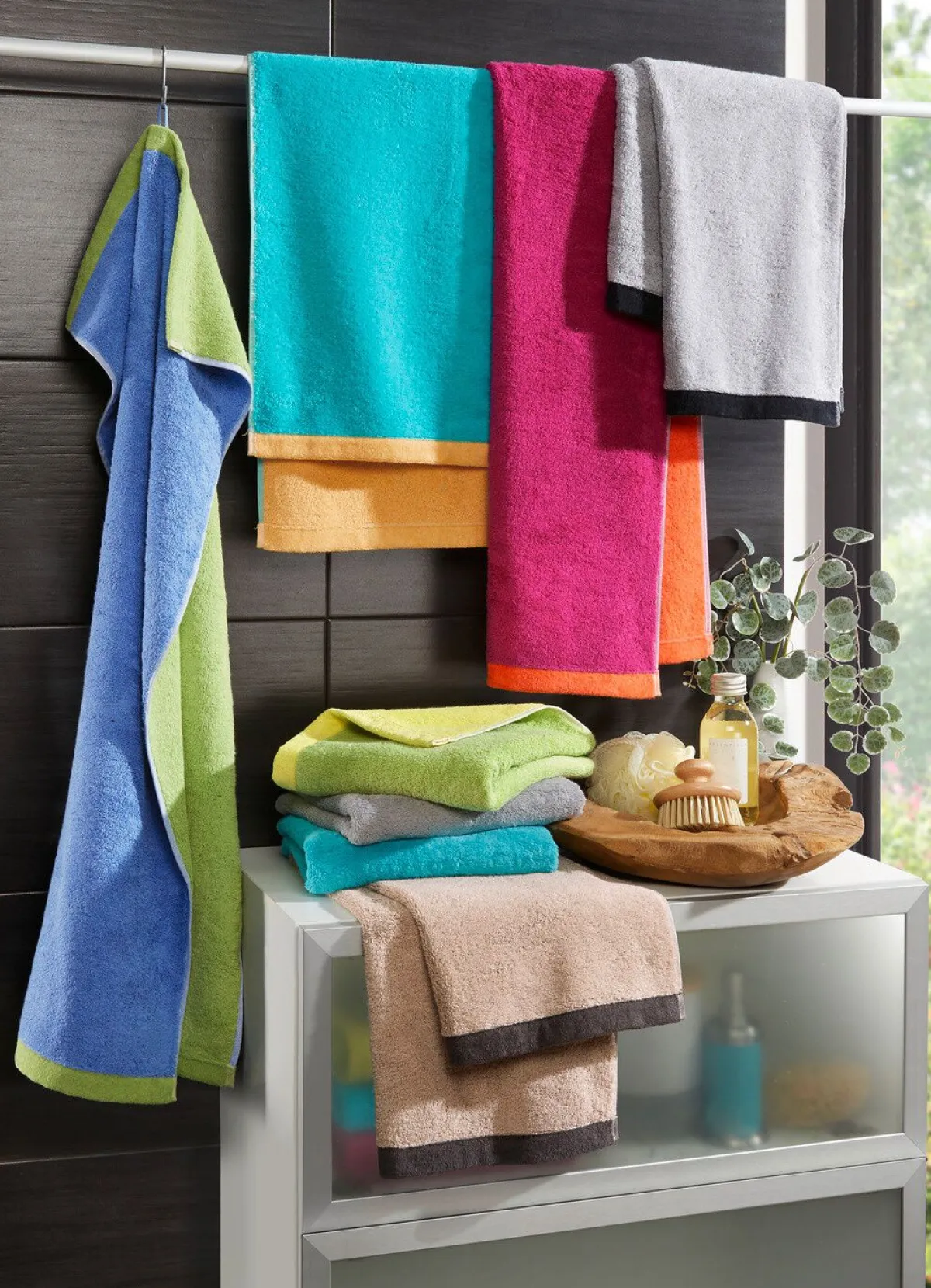 Clearance CAWÖ Wende-Frottier-Serie BLAU-PISTAZIE
