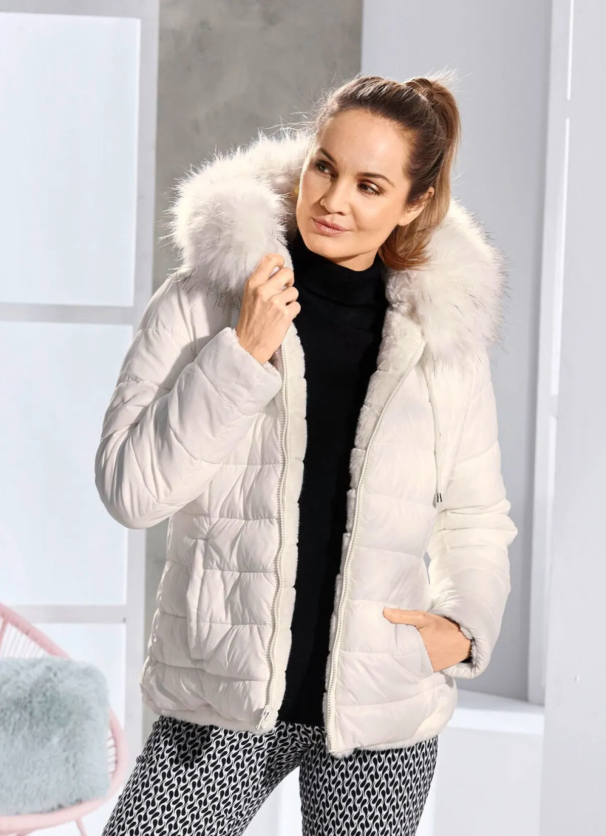 Best BADER Wendejacke mit fester Kapuze NATURWEISS