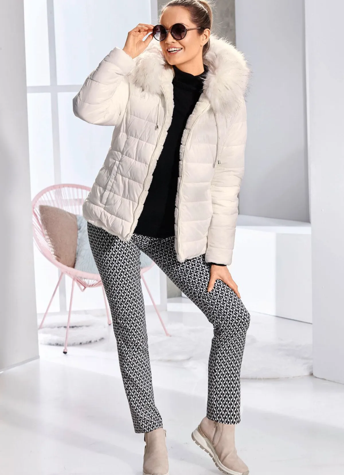 Best BADER Wendejacke mit fester Kapuze NATURWEISS