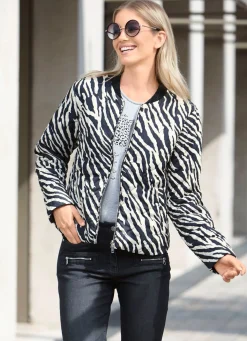Best BADER Wende-Kurzjacke in Blousonoptik SCHWARZ-BEIGE/SCHWARZ