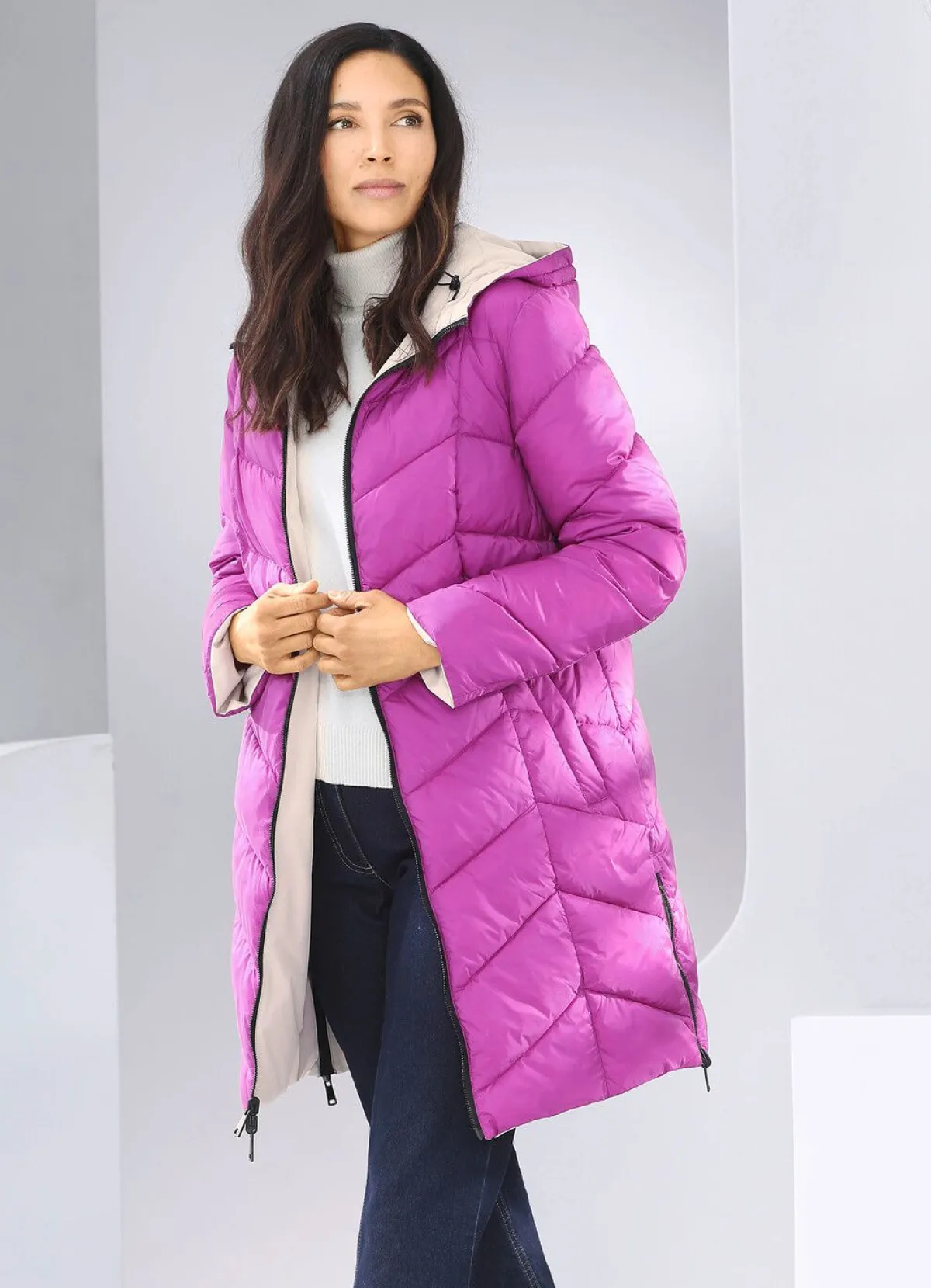 Clearance BADER Wende-Kurzmantel mit fester Kapuze PINK-SAND