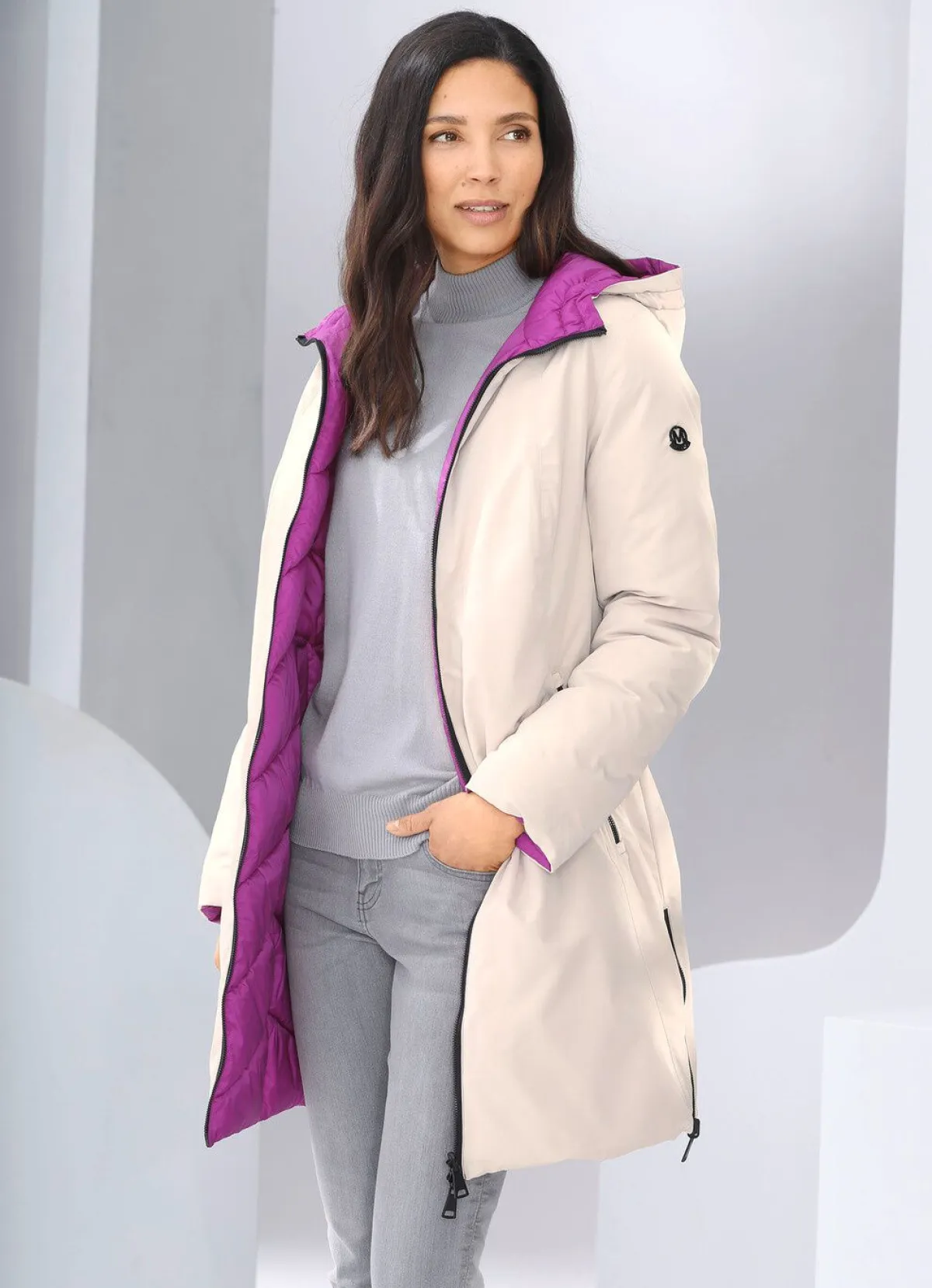 Clearance BADER Wende-Kurzmantel mit fester Kapuze PINK-SAND