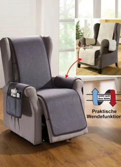 BADER Wende-Schoner mit Bandeinfassung GRAU