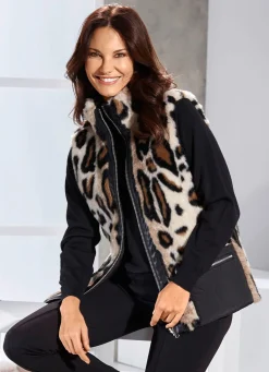 New BADER Wendeweste mit Reißverschlussleiste SCHWARZ-BEIGE-BRAUN