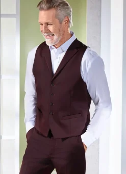 New BADER Weste mit Rückteil aus Satin BORDEAUX