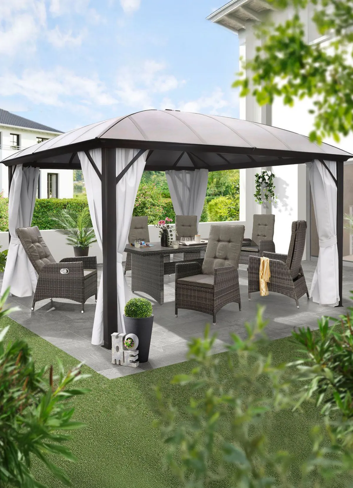 Sale BADER Wetterfester Kuppelpavillon mit stabilem Gestell anthrazit
