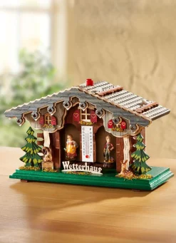 Hot BADER Wetterhaus mit Thermometer BUNT