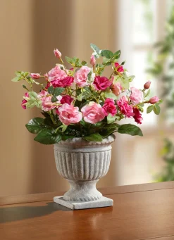 Outlet BADER Wildrosen-Gesteck im Pokal ROSA-PINK-GRÜN