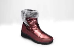 New BADER Winterstiefel mit Kunstpelzrand BORDEAUX