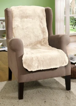 New BADER Wohlig weiche Lammfell-Sesselschoner BEIGE