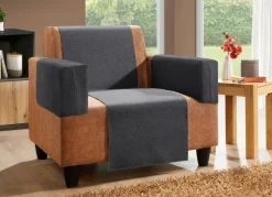 Outlet BADER Wohnaccessoires aus Chenille mit Anti-Rutsch-Beschichtung ANTHRAZIT