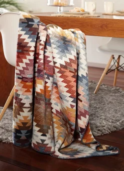 Discount BORBO Wohndecke mit hübschem Häkelsaum MULTICOLOR