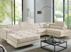 Best BADER Wohnlandschaft mit Bettfunktion und Bettkasten CREME