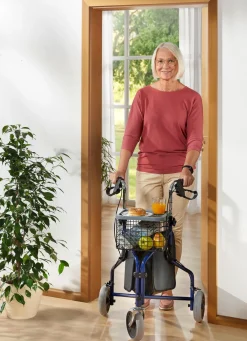 Clearance BADER Wohnungs-Rollator mit anatomisch geformten Handgriffen BLAU