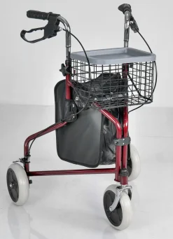 Best BADER Wohnungs-Rollator mit anatomisch geformten Handgriffen ROT