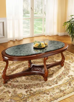 Discount BADER Wohnzimmertische mit Tischplatte aus Marmor-Konglomerat NUSSBAUM-ROSA