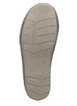 Best BADER Wollfilz-Pantoffel mit floralem Druck GRAU