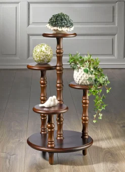 Best BADER Wunderschöne Blumen-Etagere NUSSBAUM