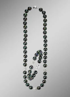 Clearance BADER Wunderschön schimmerndes, 2-teiliges Schmuck-Set DUNKELGRAU