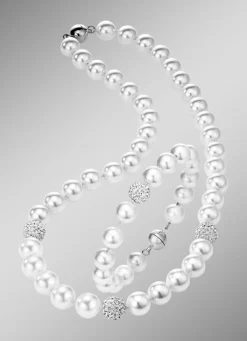 Discount BADER Wunderschön schimmerndes, 2-teiliges Schmuck-Set WEISS