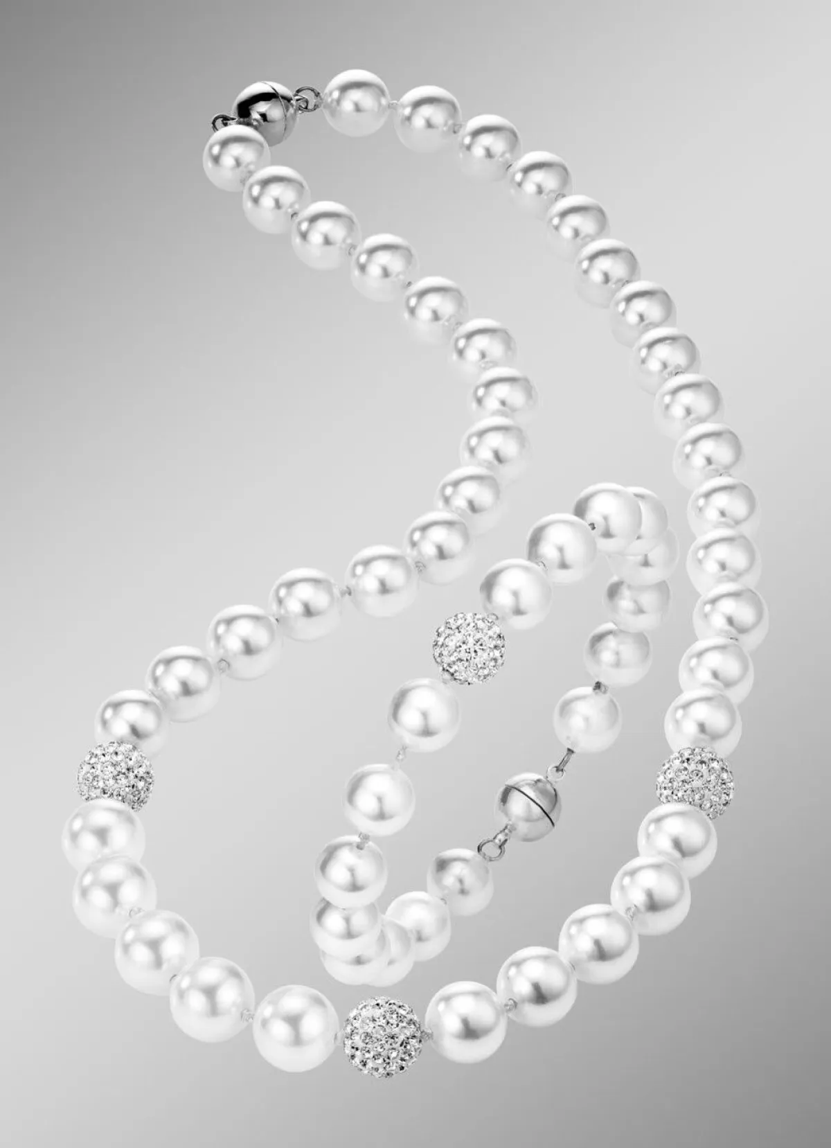 Discount BADER Wunderschön schimmerndes, 2-teiliges Schmuck-Set WEISS
