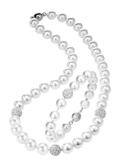 Discount BADER Wunderschön schimmerndes, 2-teiliges Schmuck-Set WEISS