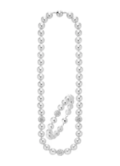 Discount BADER Wunderschön schimmerndes, 2-teiliges Schmuck-Set WEISS