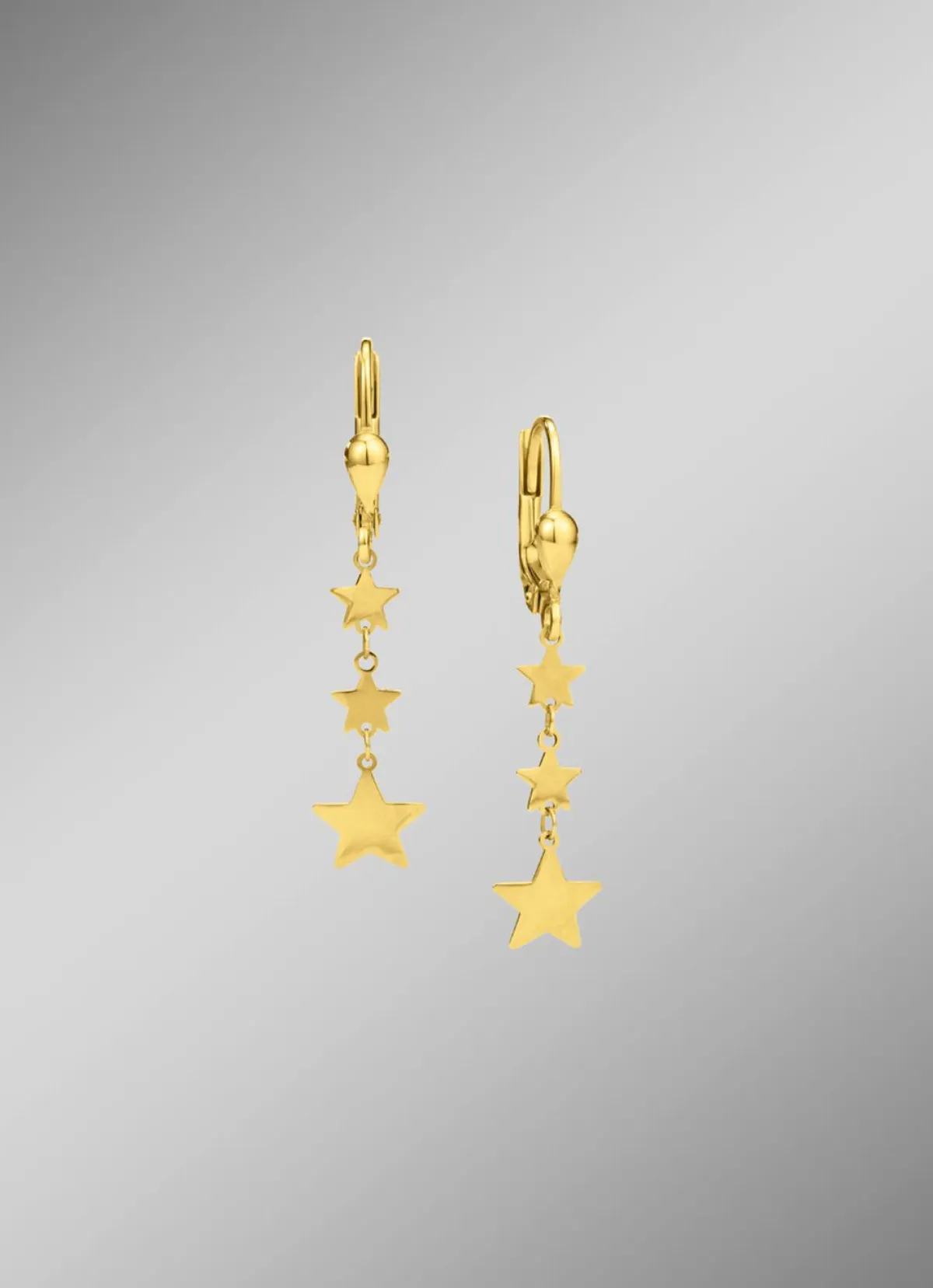 Hot BADER Wundervolle Sternen-Ohrringe aus Gold 585/- fein