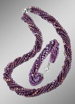Sale BADER Wundervoll funkelndes Schmuck-Set, 2-teilig LILA