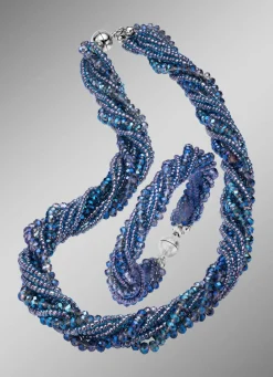 Outlet BADER Wundervoll funkelndes Schmuck-Set, 2-teilig JEANSBLAU