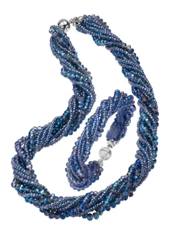 Outlet BADER Wundervoll funkelndes Schmuck-Set, 2-teilig JEANSBLAU