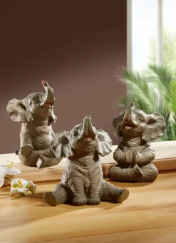 Best BADER Yoga-Elefanten im 3er-Set GRAU