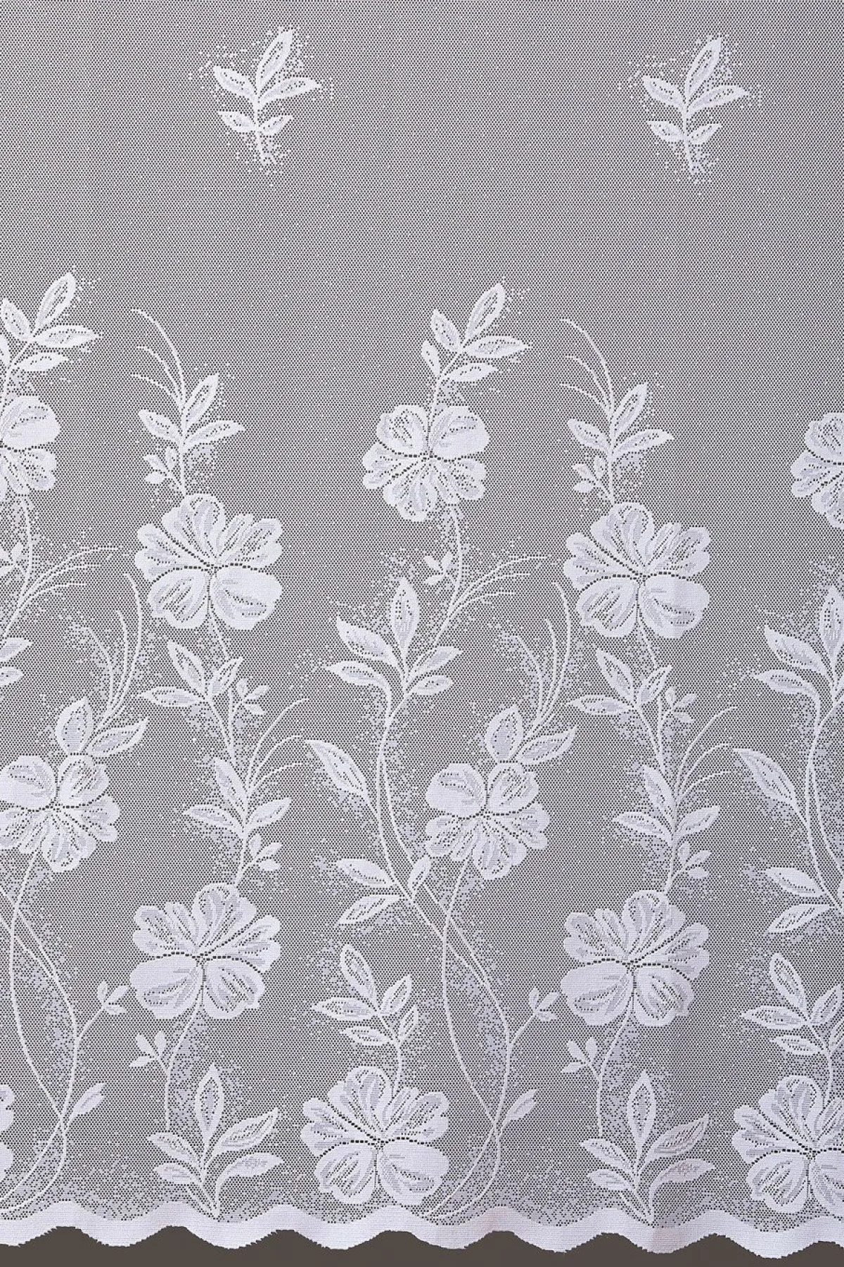 BADER Zauberhafter Blumenfenster-Store in Jacquard-Qualität WEISS