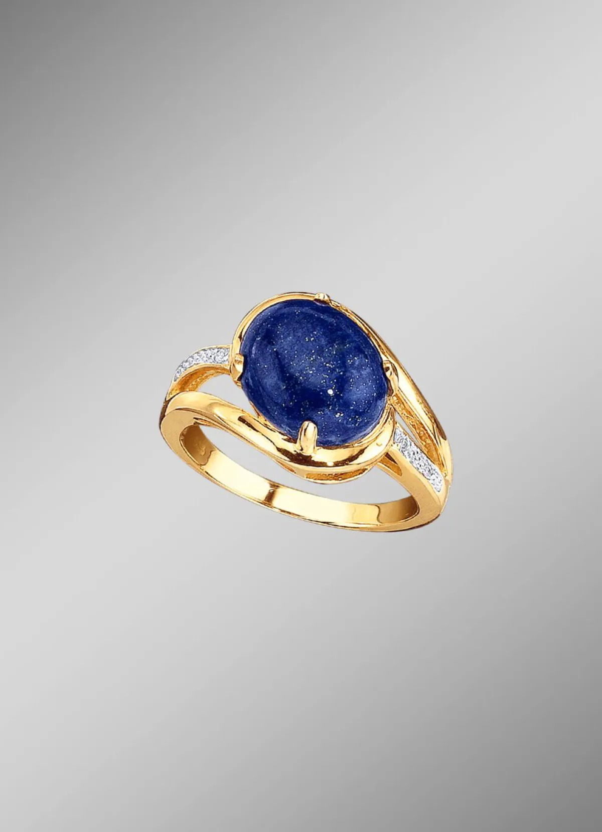 Sale BADER Zauberhafter Damenring mit echt Lapislazuli und synth. Zirkonia