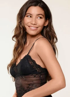 Outlet LingaDore Zauberhaftes Bustier aus zarter Elastikspitze SCHWARZ