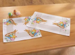 BADER Zauberhafte Tischdecke mit niedlichen Ostermotiven BUNT