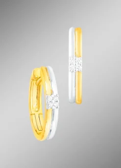 Clearance BADER Zeitlose Creolen in Bicolor mit Brillanten