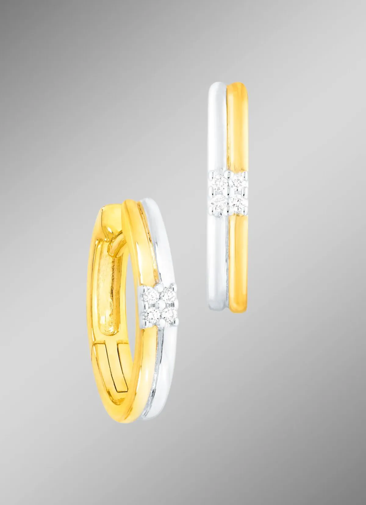 Clearance BADER Zeitlose Creolen in Bicolor mit Brillanten
