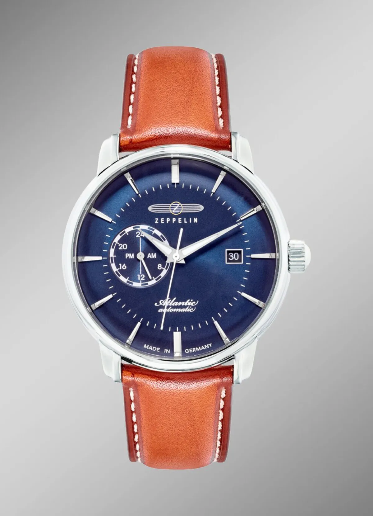 New ZEPPELIN -Automatik-Herrenuhr mit Edelstahlgehäuse und Lederband