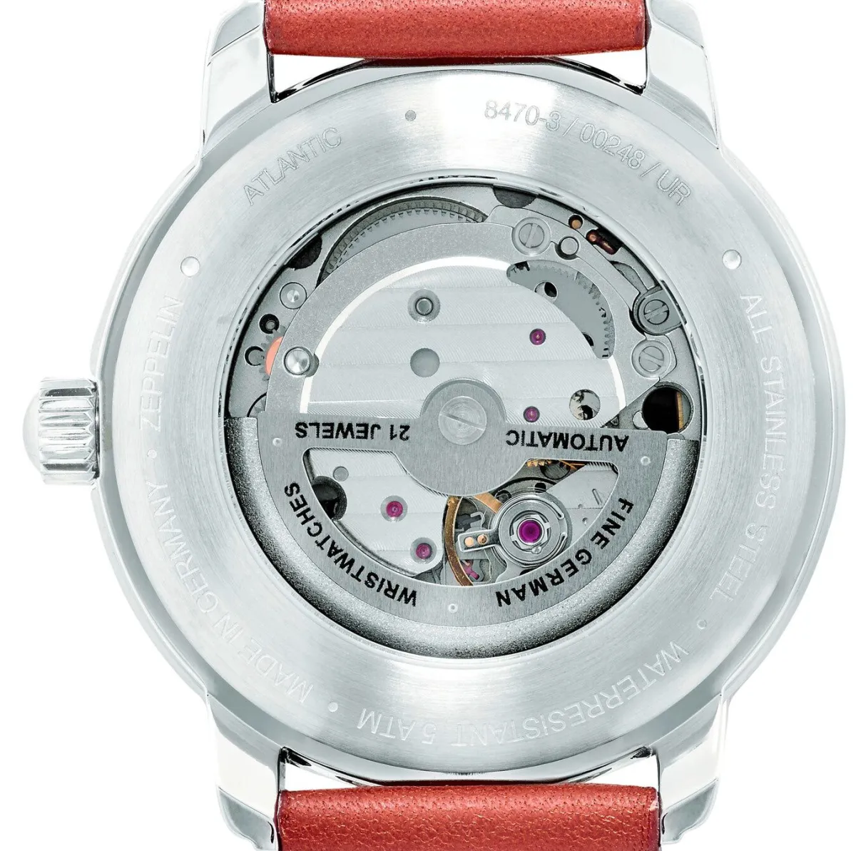 New ZEPPELIN -Automatik-Herrenuhr mit Edelstahlgehäuse und Lederband