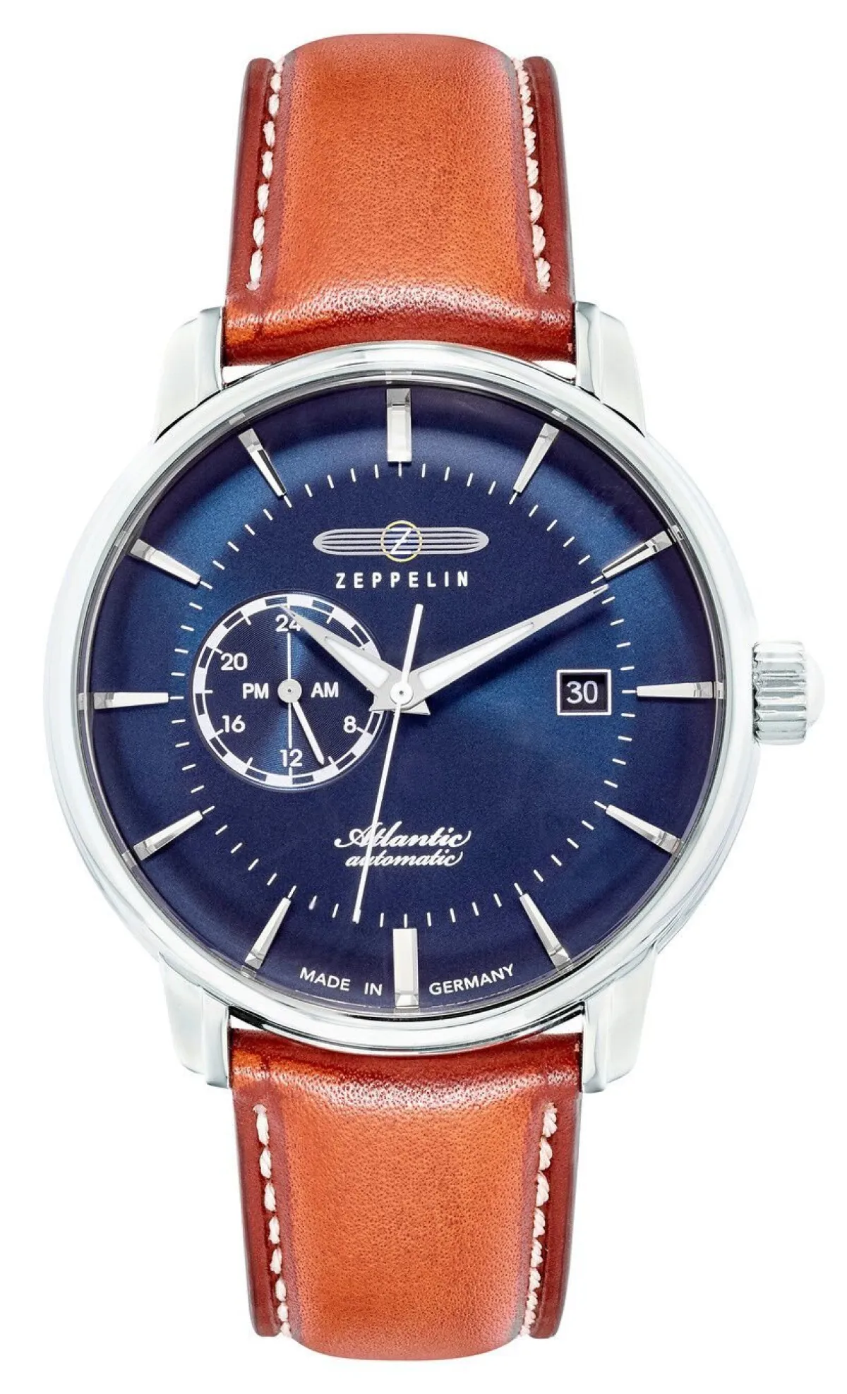 New ZEPPELIN -Automatik-Herrenuhr mit Edelstahlgehäuse und Lederband