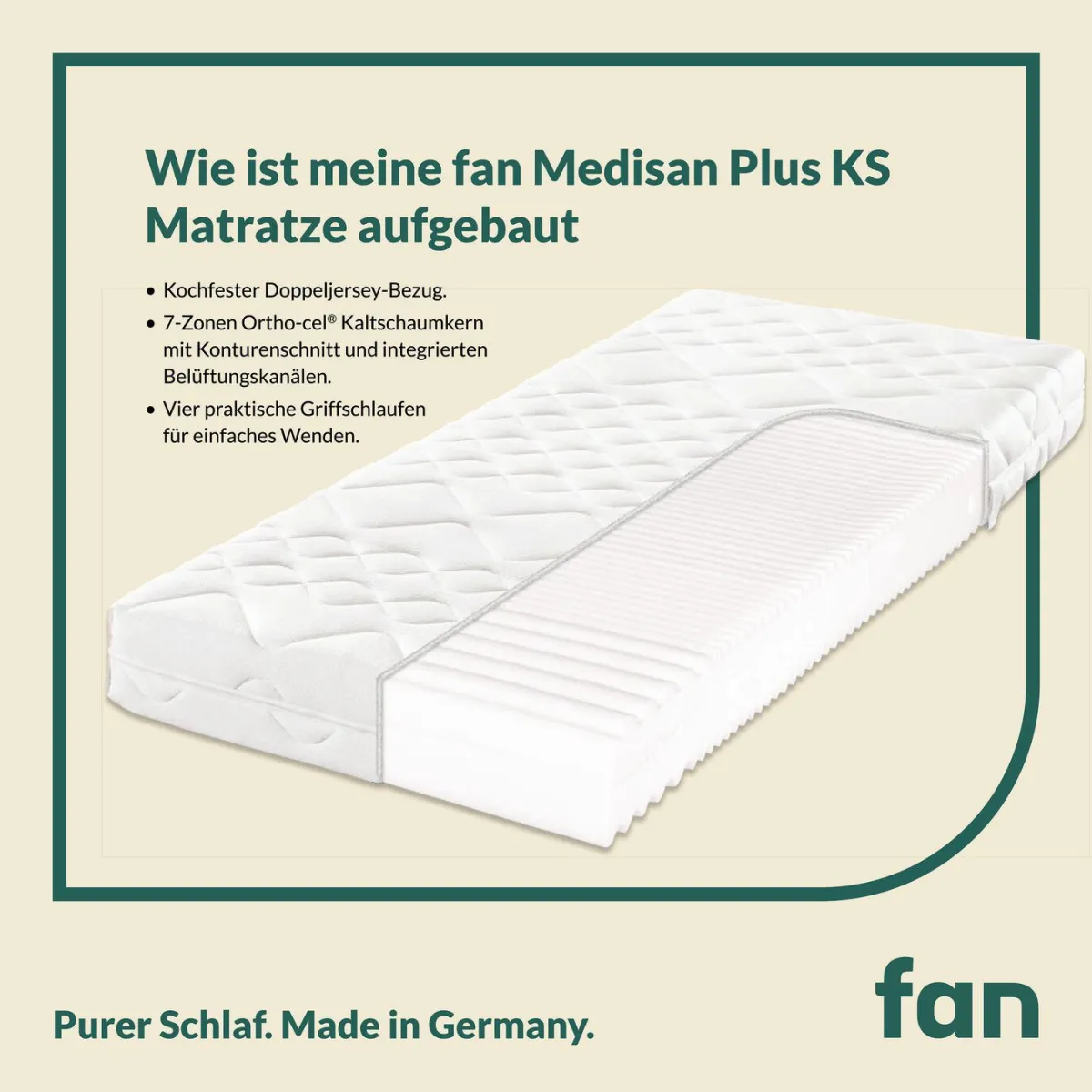 Clearance fan 7-Zonen-Kaltschaumkern-Matratze „ Medisan Plus KS“