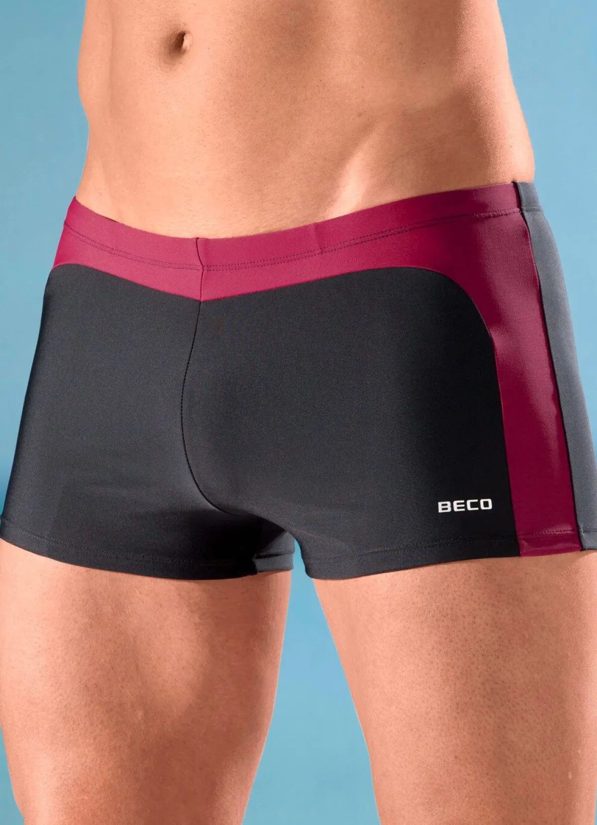 BADER Zweierpack Badepants mit farbigen Einsätzen 1X MARINE-BLAU, 1X SCHWARZ-ROT