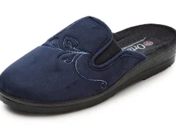 Outlet BADER Zweierpack, klassische Damen-Hausschuhe, Weite H, mit Gummizug 1x MARINE 1x CHIANTI