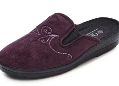 Outlet BADER Zweierpack, klassische Damen-Hausschuhe, Weite H, mit Gummizug 1x MARINE 1x CHIANTI