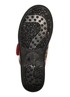 Clearance BADER Zweierpack, klassische Damen-Hausschuhe, Weite H, mit Klettverschluss 1X BLAU, 1X ROT