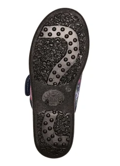 Clearance BADER Zweierpack, klassische Damen-Hausschuhe, Weite H, mit Klettverschluss 1X BLAU, 1X ROT