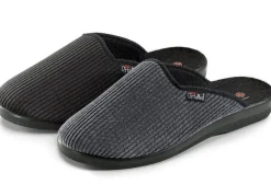 Discount BADER Zweierpack, klassische Herren-Hausschuhe, Weite H, aus Textil 1X GRAU, 1X SCHWARZ